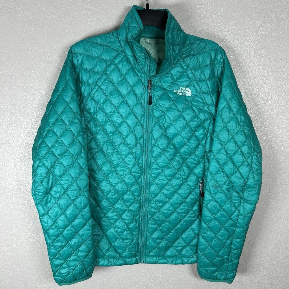 The North Face ThermoBall Eco Jacket Womens Medium Teal Puffer Packable Outdoor